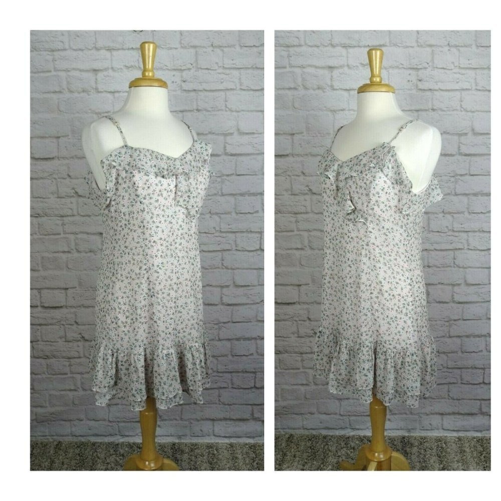 Lulu's Women's Dress Sleeveless Spaghetti Straps Ruffles Print Floral Short L - Picture 2 of 12
